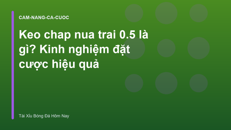 Keo chap nua trai 0.5 là gì? Kinh nghiệm đặt cược hiệu quả